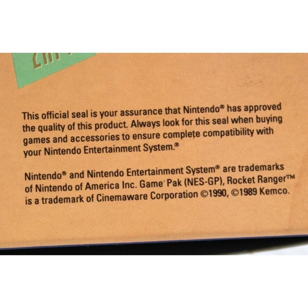 NES Rocket Ranger 1990 Nintendo Box Only - no game